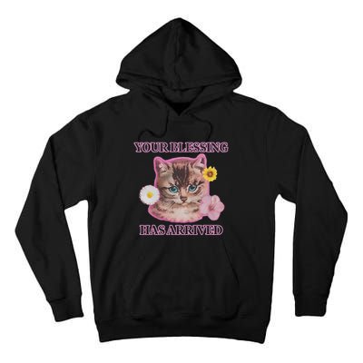 Your Blessing Has Arrived Cat & Funny Silly Catr Blessing Has Arrived Cat & Funn Tall Hoodie