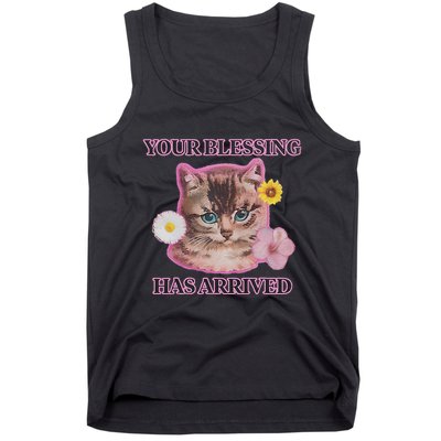 Your Blessing Has Arrived Cat & Funny Silly Catr Blessing Has Arrived Cat & Funn Tank Top