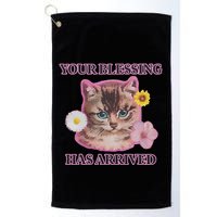 Your Blessing Has Arrived Cat & Funny Silly Catr Blessing Has Arrived Cat & Funn Golf Towel