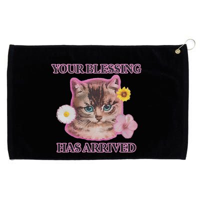 Your Blessing Has Arrived Cat & Funny Silly Catr Blessing Has Arrived Cat & Funn Grommeted Golf Towel