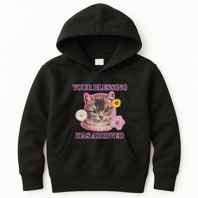 Your Blessing Has Arrived Cat & Funny Silly Catr Blessing Has Arrived Cat & Funn Kids Hoodie