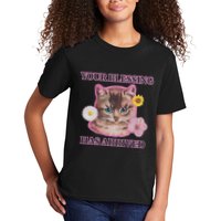 Your Blessing Has Arrived Cat & Funny Silly Catr Blessing Has Arrived Cat & Funn Kids T-Shirt