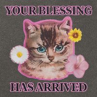 Your Blessing Has Arrived Cat & Funny Silly Catr Blessing Has Arrived Cat & Funn Cotton Canvas Backpack