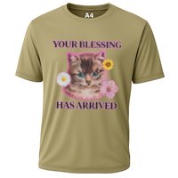 Your Blessing Has Arrived Cat & Funny Silly Catr Blessing Has Arrived Cat & Funn Cooling Performance Crew T-Shirt