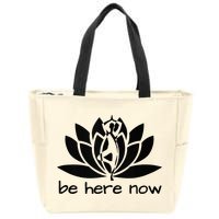 Yoga Be Here Now Fitness Workout Namaste Lotus For Women Zip Tote Bag