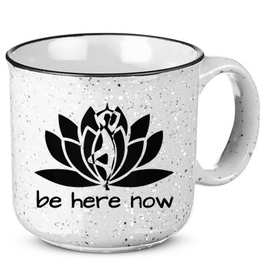 Yoga Be Here Now Fitness Workout Namaste Lotus For Women 15oz Campfire Ceramic Mug