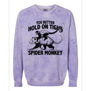 You Better Hold On Tight Spider Monkey Colorblast Crewneck Sweatshirt