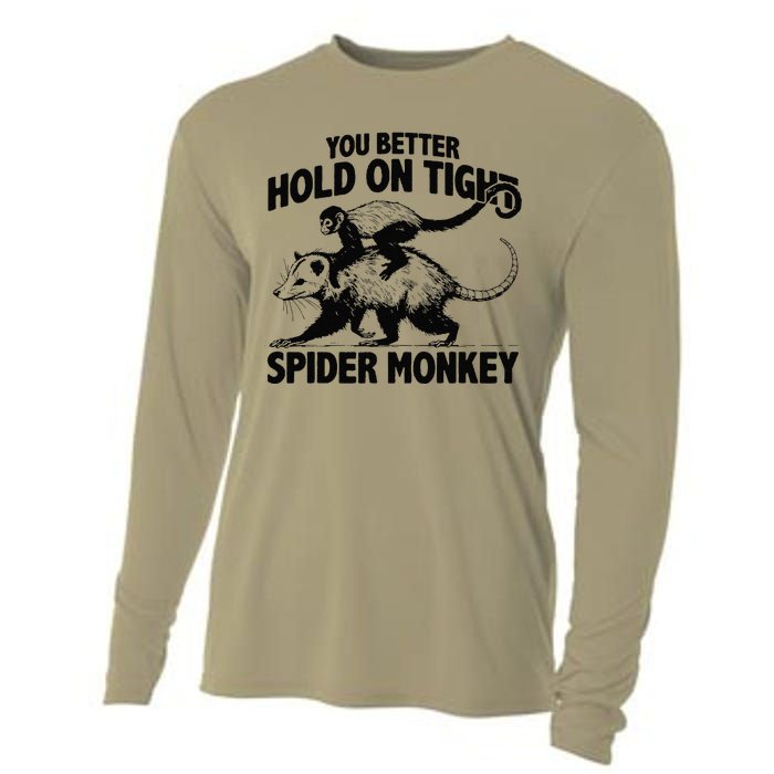 You Better Hold On Tight Spider Monkey Cooling Performance Long Sleeve Crew