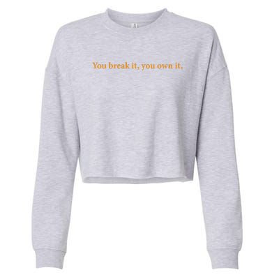 You Break It You Own It Cropped Pullover Crew