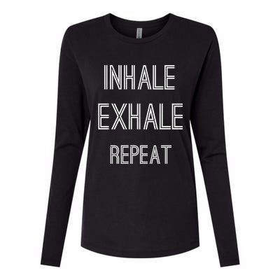 Yoga Breathing Inhale Exhale Repeat Gift Womens Cotton Relaxed Long Sleeve T-Shirt