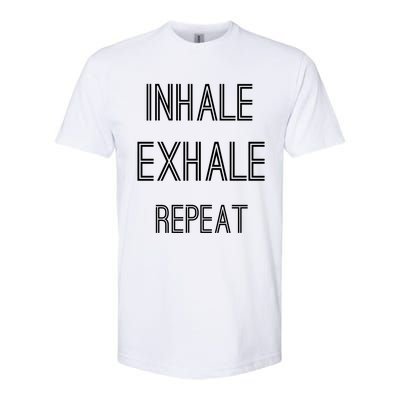 Yoga Breathing Inhale Exhale Repeat Gift Softstyle® CVC T-Shirt