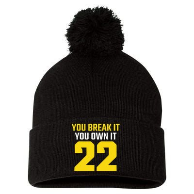 You Break It You Own It Pom Pom 12in Knit Beanie