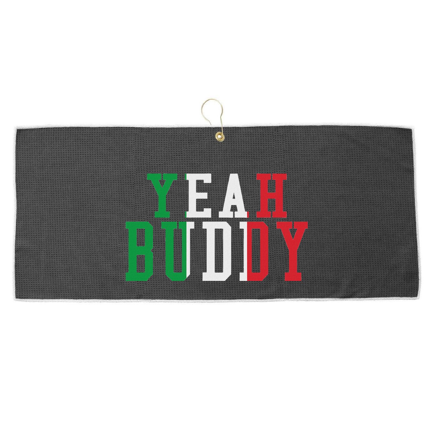 Yeah Buddy Italian Flag Colors Large Microfiber Waffle Golf Towel