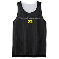 You Break It You Own It Clark 22 Iowa  Mesh Reversible Basketball Jersey Tank