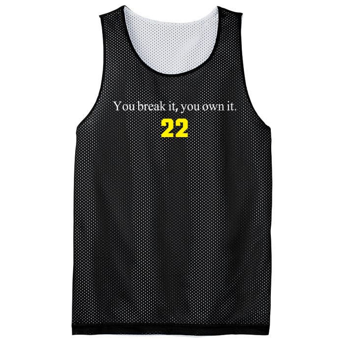 You Break It You Own It Clark 22 Iowa  Mesh Reversible Basketball Jersey Tank