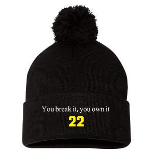 You Break It You Own It Clark 22 Iowa  Pom Pom 12in Knit Beanie