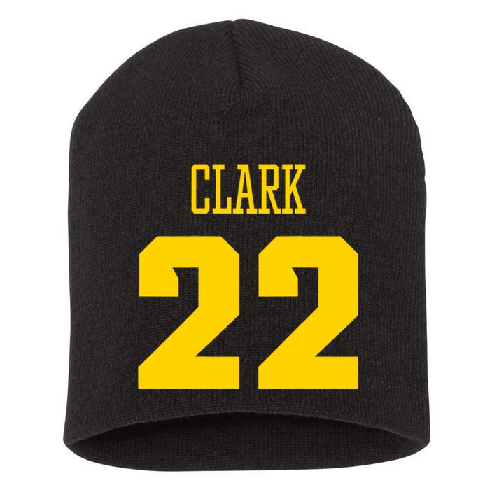 You Break It You Own It Clark 22 Iowa  Short Acrylic Beanie