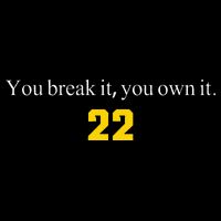 You break it you own it Clark 22 iowa Front & Back Design Drawstring Bag