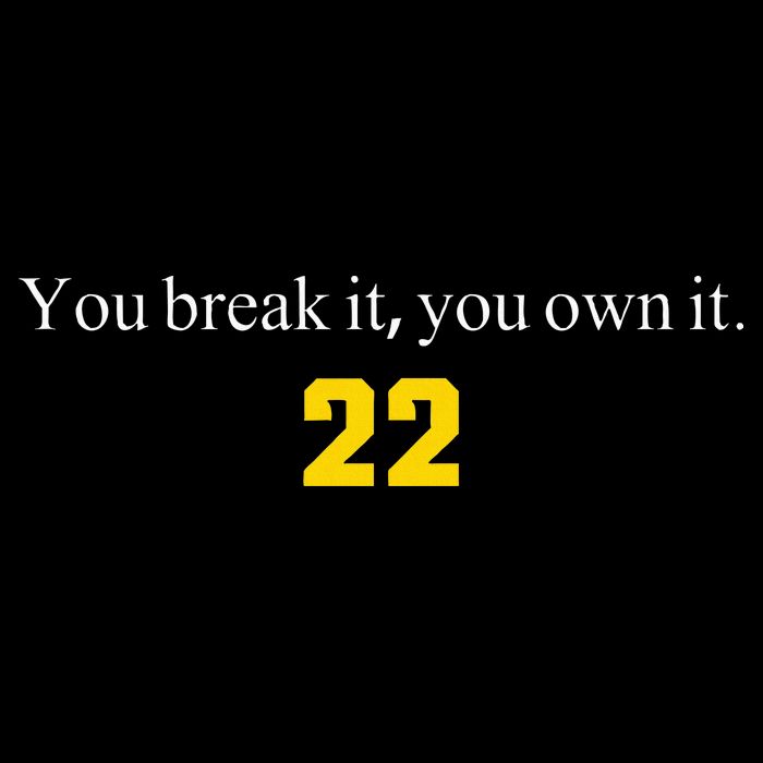 You break it you own it Clark 22 iowa Front & Back Design Drawstring Bag