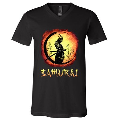 Yasuke Black Japanese Samurai Bushido Warrior Japan Katana V-Neck T-Shirt