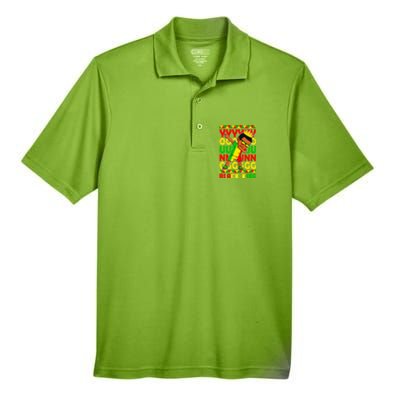 Young Black King Melanin African Juneteenth 1865 Gift Men's Origin Performance Pique Polo