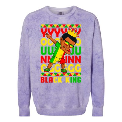 Young Black King Melanin African Juneteenth 1865 Gift Colorblast Crewneck Sweatshirt