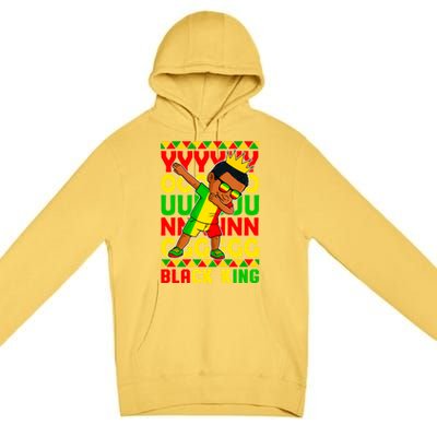 Young Black King Melanin African Juneteenth 1865 Gift Premium Pullover Hoodie