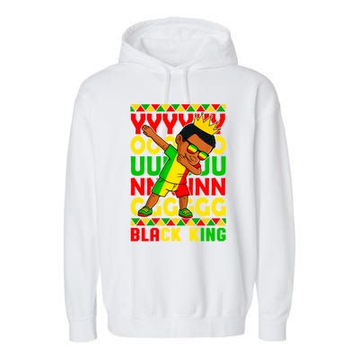 Young Black King Melanin African Juneteenth 1865 Gift Garment-Dyed Fleece Hoodie