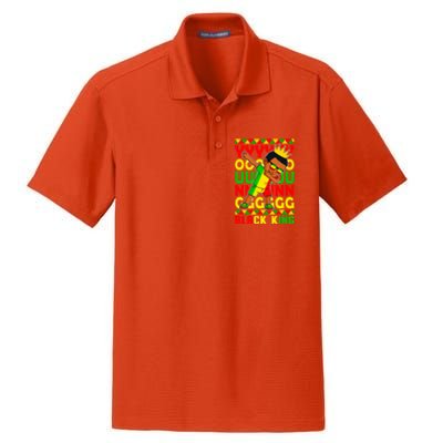 Young Black King Melanin African Juneteenth 1865 Gift Dry Zone Grid Polo