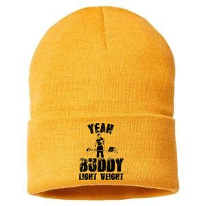 Yes Buddy Lightweight Funny Weightlifting Sustainable Knit Beanie