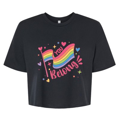 You Belong Lgbtq Ally Pride Bella+Canvas Jersey Crop Tee