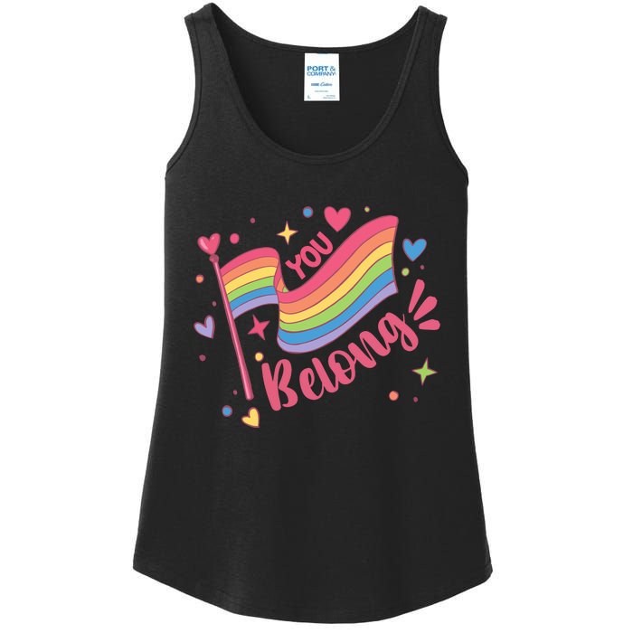 You Belong Lgbtq Ally Pride Ladies Essential Tank