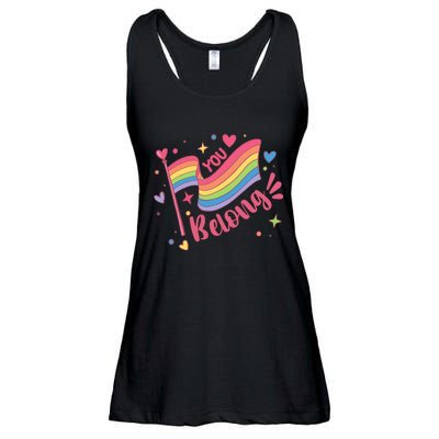 You Belong Lgbtq Ally Pride Ladies Essential Flowy Tank