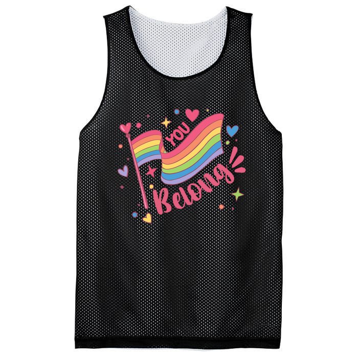 You Belong Lgbtq Ally Pride Mesh Reversible Basketball Jersey Tank