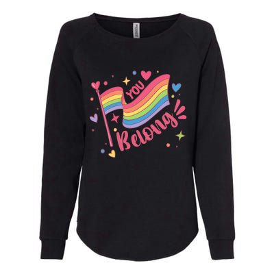 You Belong Lgbtq Ally Pride Womens California Wash Sweatshirt