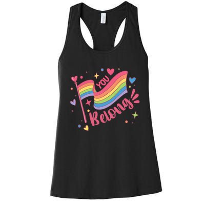 You Belong Lgbtq Ally Pride Women's Racerback Tank