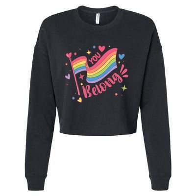 You Belong Lgbtq Ally Pride Cropped Pullover Crew