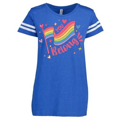 You Belong Lgbtq Ally Pride Enza Ladies Jersey Football T-Shirt