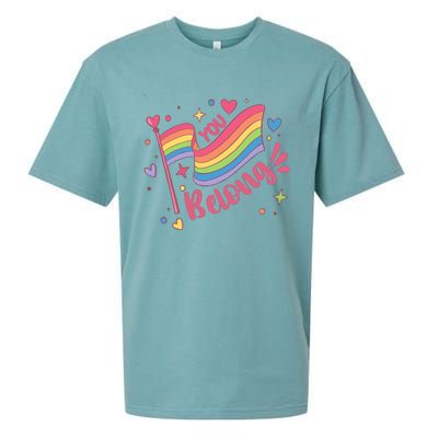 You Belong Lgbtq Ally Pride Sueded Cloud Jersey T-Shirt