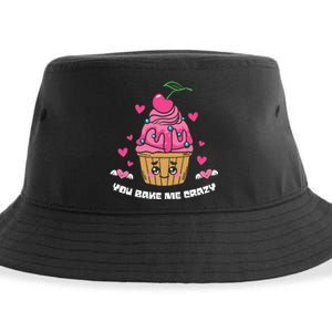 You Bake Me Crazy Cherry Cupcale Valentine Food Gift For Valentine Day Sustainable Bucket Hat