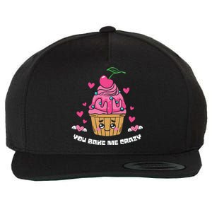 You Bake Me Crazy Cherry Cupcale Valentine Food Gift For Valentine Day Wool Snapback Cap