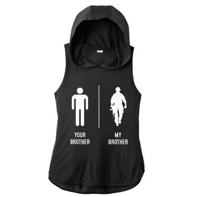 Your Brother My Brother Proud Army Family Military Ladies PosiCharge Tri-Blend Wicking Draft Hoodie Tank