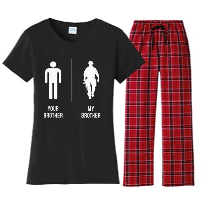 Your Brother My Brother Proud Army Family Military Women's Flannel Pajama Set