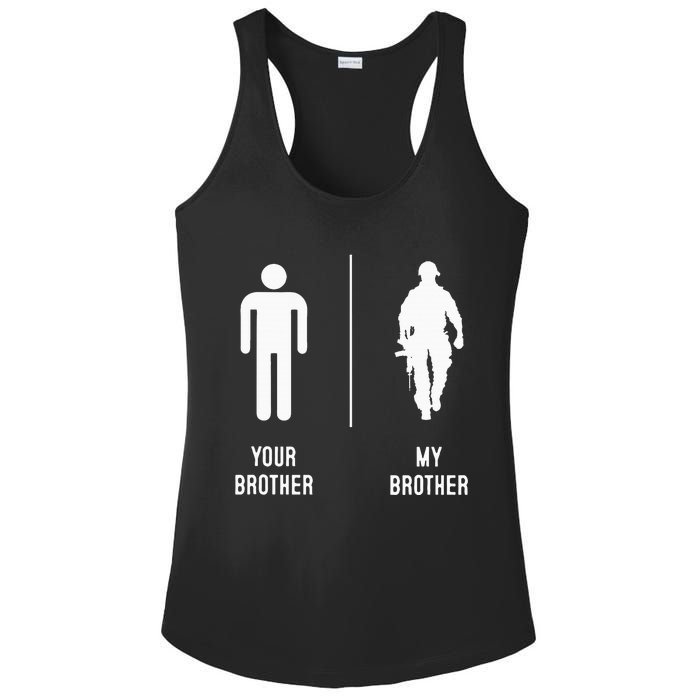 Your Brother My Brother Proud Army Family Military Ladies PosiCharge Competitor Racerback Tank