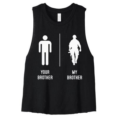 Your Brother My Brother Proud Army Family Military Women's Racerback Cropped Tank