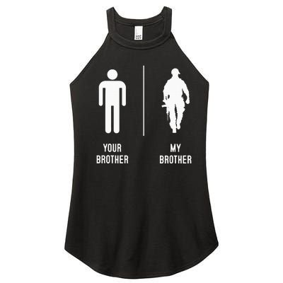 Your Brother My Brother Proud Army Family Military Women's Perfect Tri Rocker Tank