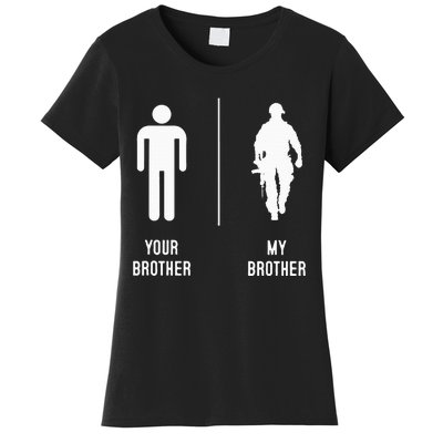 Your Brother My Brother Proud Army Family Military Women's T-Shirt