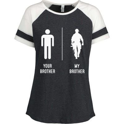 Your Brother My Brother Proud Army Family Military Enza Ladies Jersey Colorblock Tee