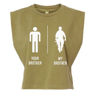 Your Brother My Brother Proud Army Family Military Garment-Dyed Women's Muscle Tee