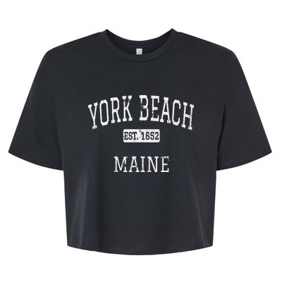 York Beach Maine Me Vintage Bella+Canvas Jersey Crop Tee